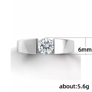 Anello Nuziale Classico in Zircone Bianco per Uomo, Elegante Gioiello da Dito alla Moda - Product Image 5