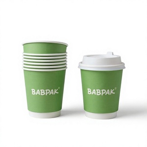 Vasos de Café de Papel Biodegradables de Doble Pared con Logotipo Personalizado, Recubrimiento de PE, Vasos Desechables para Bebidas Calientes de 8oz, 12oz y 16oz - Product Image 1