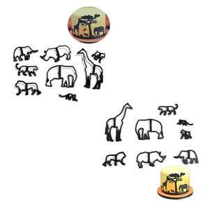 Cortador <span class=keywords><strong>de</strong></span> Galletas <span class=keywords><strong>de</strong></span> Animales, Elefante <span class=keywords><strong>de</strong></span> Plástico, León, <span class=keywords><strong>Jirafa</strong></span>, Leopardo, <span class=keywords><strong>Fondant</strong></span>, Safari, Silueta, Molde para Pasteles, Herramientas <span class=keywords><strong>de</strong></span> Decoración, 8 Unidades - Product Image 5