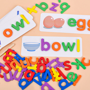 Juguetes Educativos para la Primera Infancia, Tarjetas con Letras en Inglés, Juego de Asociación de Palabras, Divertido Juego de Palabras para Practicar la Ortografía - Product Image 3