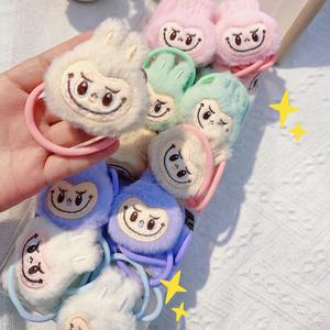 50 pcs/Box लड़कियों रबर बैंड बालों के बाल संबंध सुंदर लाबुबू हेडवियर गुलाबी भालू सब्जी की रोटी के बाल सामान - Product Image 1