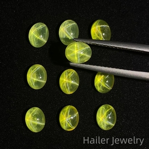 ลูกปัดแซฟไฟร์ทรงวงรีรูปดาวสีน้ำเงินสีขาวสีเหลืองอัญมณีหลวมขายส่งหลังแบน - Product Image 4