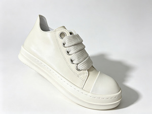 Baskets montantes décontractées en cuir à bout rond, à lacets, avec semelle en caoutchouc amortie, chaussures de ville tendance toutes saisons - Product Image 3