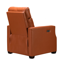 Fauteuil inclinable électrique en cuir véritable moderne avec structure en bois pour salon de coiffure/salon/réception
