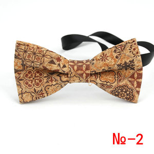 Faible QUANTITÉ MINIMALE DE COMMANDE Liège Arc Cravate Matériau Naturel À La Main Arc Cravates Accessoires - Product Image 4