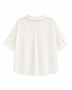 <b>Comfy</b> Textured Women's Button-Up with Chest Pockets for Office - Product Image 1
