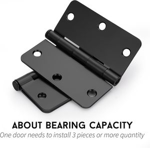 Bearing Door <strong>Hinges</strong> Heavy Duty Stainless Steel <strong>Hinges</strong> Radius Corner Smooth And Quiet Non Removable Pin Matte <strong>Black</strong> - Product Image 4