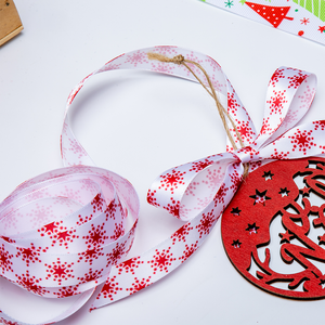 Pita Natal Mewah Cetak Transfer Panas 25mm Dekorasi Santa Claus, Kepingan Salju, Pohon, dan Rusa untuk Hadiah Natal, Buatan Pabrik - Product Image 6