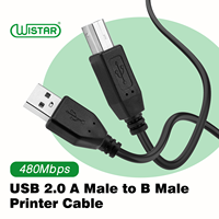 Câble d'extension d'imprimante de 1,5 m, USB 2.0, mâle A vers mâle B, câble de connexion pour ordinateur, PC, ordinateur portable