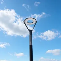 Lampadaire solaire LED modulaire d'extérieur moderne avec détecteur de mouvement, batterie incluse, économe en énergie, IP65, en aluminium