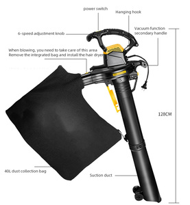 Souffleur portable domestique 3-en-1 de haute qualité et haute puissance 3800W réglable avec fonctions de soufflage, d'aspiration et de broyage - Product Image 3