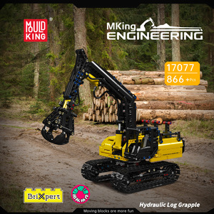 Serie de Ingeniería 17077, Grúa Hidráulica para Madera, Bloques de Construcción Educativos de Gran Tamaño y Alta Dificultad para Niños, Vehículo de Ingeniería - Product Image 2