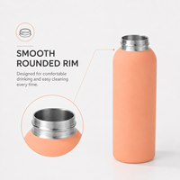 Bouteille d'eau isotherme en acier inoxydable 304 à double paroi, design moderne, avec couvercle en bambou et joint sous vide anti-fuite pour la rentrée scolaire