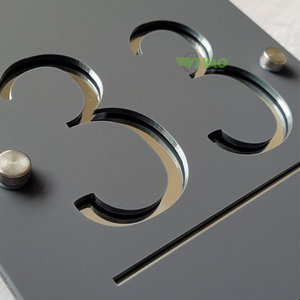 YIYAO Adhesivo Acrílico Uk Metal Número de placa Signo - Product Image 4