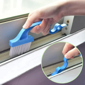Cepillo de limpieza para el hogar 2 en 1 con cepillo para huecos de ventanas y pala de boca plana, artículos útiles para cocina, baño, inodoro, herramientas y suministros para el hogar - Product Image 5