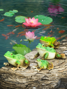 Rana in Resina Verde Personalizzabile, Simulazione di Rana Divertente, Adatta per l'Apprendimento sui Animali Naturali dai Bambini, Può Decorare Stagni - Product Image 1