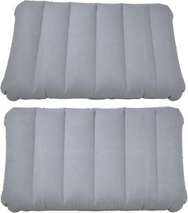 Oreiller de voyage gonflable rayé floqué pour le camping, l'avion, le bureau - Product Image 1