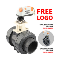 Vanne à boisseau sphérique 2 voies en laiton et plastique DN50 résistant à la corrosion avec entraînement moteur AC 12V 24V 220V