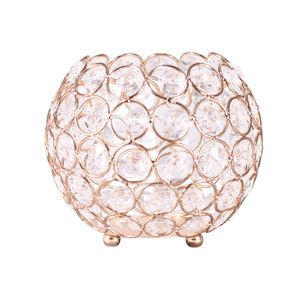 Photophore en verre ajouré octogonal, style rétro créatif, avec boule de cristal et perles, pour fêtes et mariages, à effet d'ambiance - Product Image 1