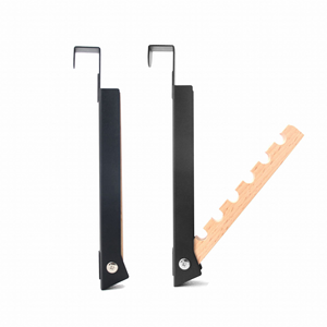 Économiser de l'espace Portable pliant vêtements étendoir métal et bois vêtements manteau support suspendu sur <span class=keywords><strong>porte</strong></span> support suspendu pour voyage d'affaires - Product Image 4