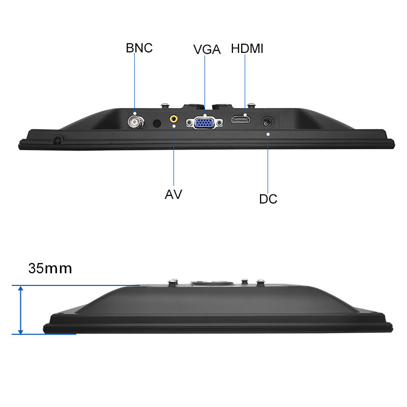 New Plastic Case 10.1 Inch LCD Resistive Touch Monitor with VGA AV for BNC USB Interfaces for Industrial Medical & Business Use