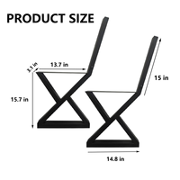 Pieds de banc 16 pouces Triangle métal chaise Base pieds avec support de dossier ensemble de 2 bricolage projet costume pour boucher bloc comptoir