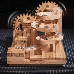 Blocchi di Costruzione per Modellini Ferroviari, <span class=keywords><strong>Puzzle</strong></span> in Legno con Biglie, Giocattolo Tridimensionale Fai-da-Te - Product Image 2