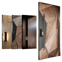 Porte d'entrée intelligente moderne de style américain en aluminium de haute qualité, porte blindée en acier pour la sécurité de la maison, porte pivotante pour maison