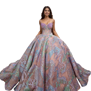 Robes de soirée sans bretelles en perles pour femmes, pour fête de 15 ans, Vestidos De Fiesta Largos Elegantes Y Talla Plus Jancember 6600-1 - Product Image 1