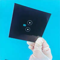 Interrupteur mural tactile LED personnalisé, verre trempé plat avec revêtement anti-reflet AG, panneau capacitif sensible, prise