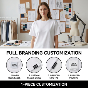 T-Shirt Oversize in <span class=keywords><strong>Cotone</strong></span> 230gsm OEM, Stampa DTG, Spalle Scese, Collo Rotondo, Maglietta Streetwear Personalizzata - Product Image 6