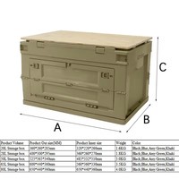 Boîte de rangement pliante couvercle en bois épaissi extérieur multifonctionnel Camping voiture boîte de rangement