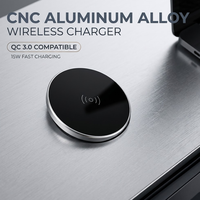 Dekorasi Rumah Pintar Pengisi Daya Nirkabel Terintegrasi CNC Aluminium Alloy 15W Pengisian Cepat Ukuran Lubang 60MM Desain Tahan Air dan Debu
