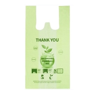 Bolsas de plástico para camisetas negras biodegradables al por mayor - Product Image 1