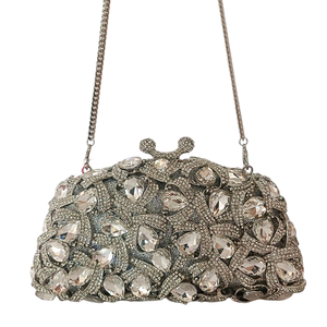 Women Graceful Teardrop Rhinestones Evening Bag Striking Crystal Bride <b>Clutch</b> Purse Lovely Handbag for Celebration - Product Image 4