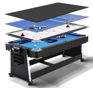 Meja snooker game multifungsi, Meja biliar 4 in 1 dengan sistem kembali bola otomatis