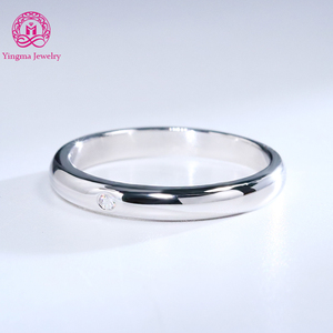 Модное ювелирное изделие из муассанита 925 стерлингового серебра с платиновым покрытием 2,2 мм круглой формы муассанит обручальное кольцо - Product Image 2