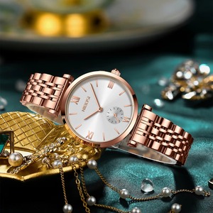 Drioshipping <b>Ladies</b> Stainless Steel <b>Watch</b> <b>Rose</b> <b>Gold</b> Fashionable Waterproof Quartz Wristwatch Alloy Glass Romantic Business Gift - Product Image 3