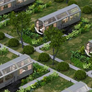 モダンなハイテク高級屋外ホテルオクタゴンスペースリビングカプセル容器天窓ステンレス耐水 - Product Image 5