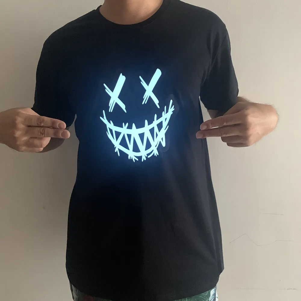 ソフトLed Tシャツ、ELシャツ、クリスマス、ハロウィーン、パーティーのポピープレイタイム第3章のデザインを待っているライトアップシャツ