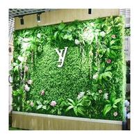 Mur végétal artificiel, mur décoratif vert artificiel, mur d'arrière-plan intérieur, pelouse artificielle en plastique