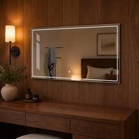 Miroir intelligent LED E107H60120, miroir de salle de bain éclairé, meuble de salle de bain, interrupteur tactile, indice de protection IP44, design rectangulaire moderne, utilisation hôtelière