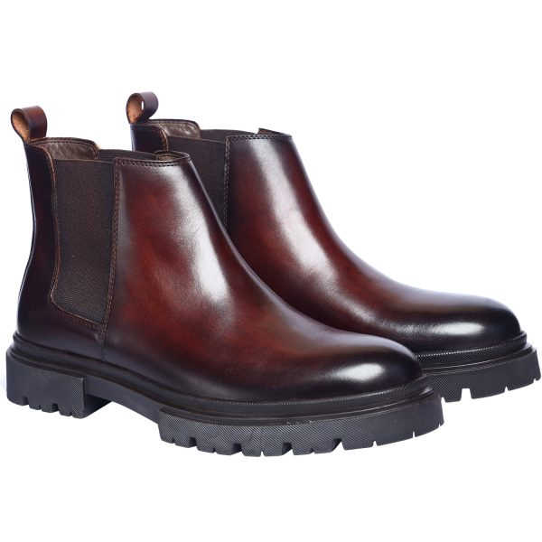 Bottines Homme Chelsea En Cuir Véritable - Orteil Pointu, Style Brogue, Fabriquées En Chine, Pointure 44/UK7