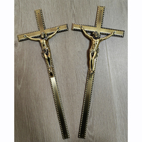 Crucifix antique en laiton 8031 en alliage de zinc pour ornements de cercueil en bois et décoration de croix