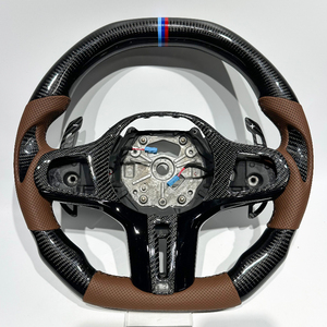 Volante Deportivo de Cuero y Fibra de Carbono Estilo Clásico para <span class=keywords><strong>BMW</strong></span> Serie G G20 G28 G29 G30 G32 G15 G01 G02 G05 G06 G07 G38 G11 G12 M3 - Product Image 1