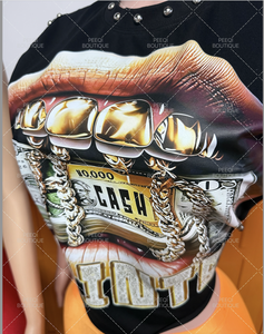 PEEQI Summer Cotton/polyester Tee Women Digital Print Nail Crop Tops and Shorts Casual Streetwear <strong>Sexy</strong> Fashion 2 Piece <strong>Set</strong> Women - Product Image 4