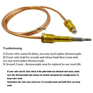 Mensi 26 \ "Koperen Buis Thermokoppel Sensor Voor Propaan/Aardgas Open Haard <span class=keywords><strong>Pilot</strong></span> Brander Assemblage Set Model - Product Image 6