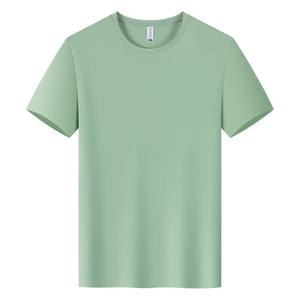 T-shirt de sport Gym Easy Sport en soie glacée à séchage rapide pour homme, manches courtes, logo personnalisé, col rond, couleur unie, polyester, vêtements de travail en plein air - Product Image 4