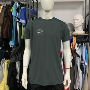 Custom Printing Summer Solid Color Quick Drying 100% <b>Polyester</b> Thin Fabric Blank Unisex Casual Wear Men Work <b>Tshirt</b> With Logo - Product Image 5