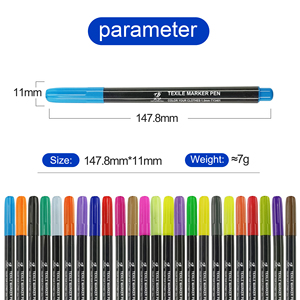 Stylos marqueurs de tissu-Pigment d'<span class=keywords><strong>encre</strong></span> Permanent Non toxique, 20 couleurs peinture de tissu <span class=keywords><strong>indélébile</strong></span> pointe Fine stylo marqueur Textile - Product Image 5